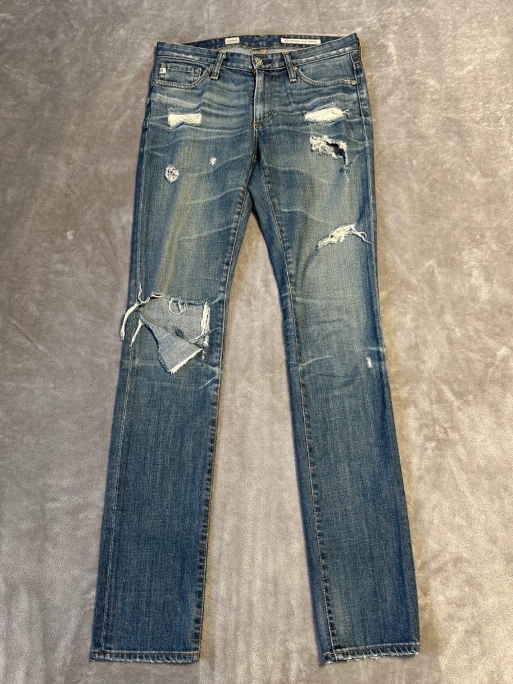 AG Adriano Goldschmied Jeans Women's 26R Premiere Skinny Straight Distressed